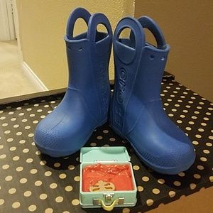 Blue Crocs boots